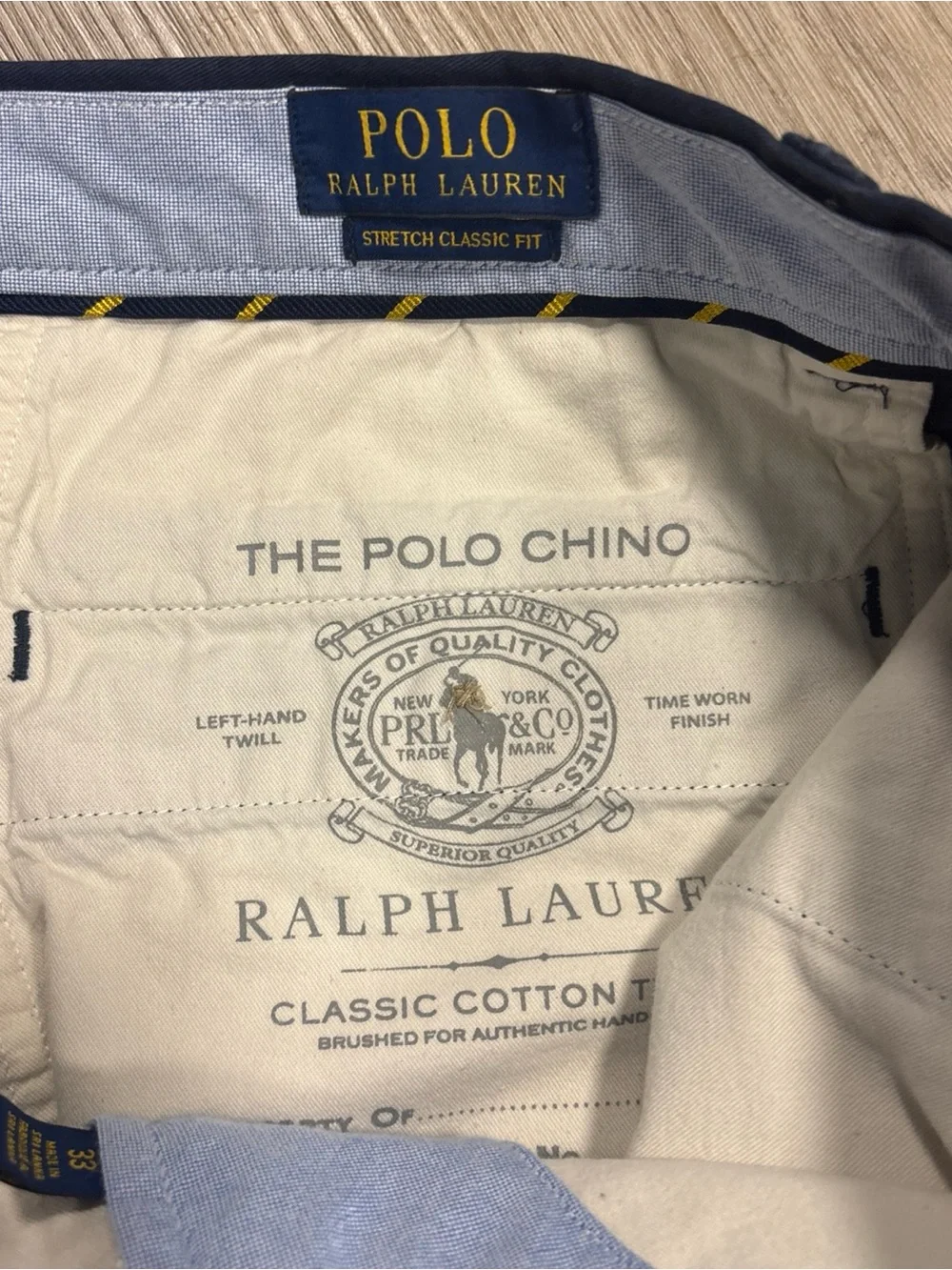 Polo Ralph Lauren Navy Blue All Over Embroidered Flag Chino Shorts Men’s 33